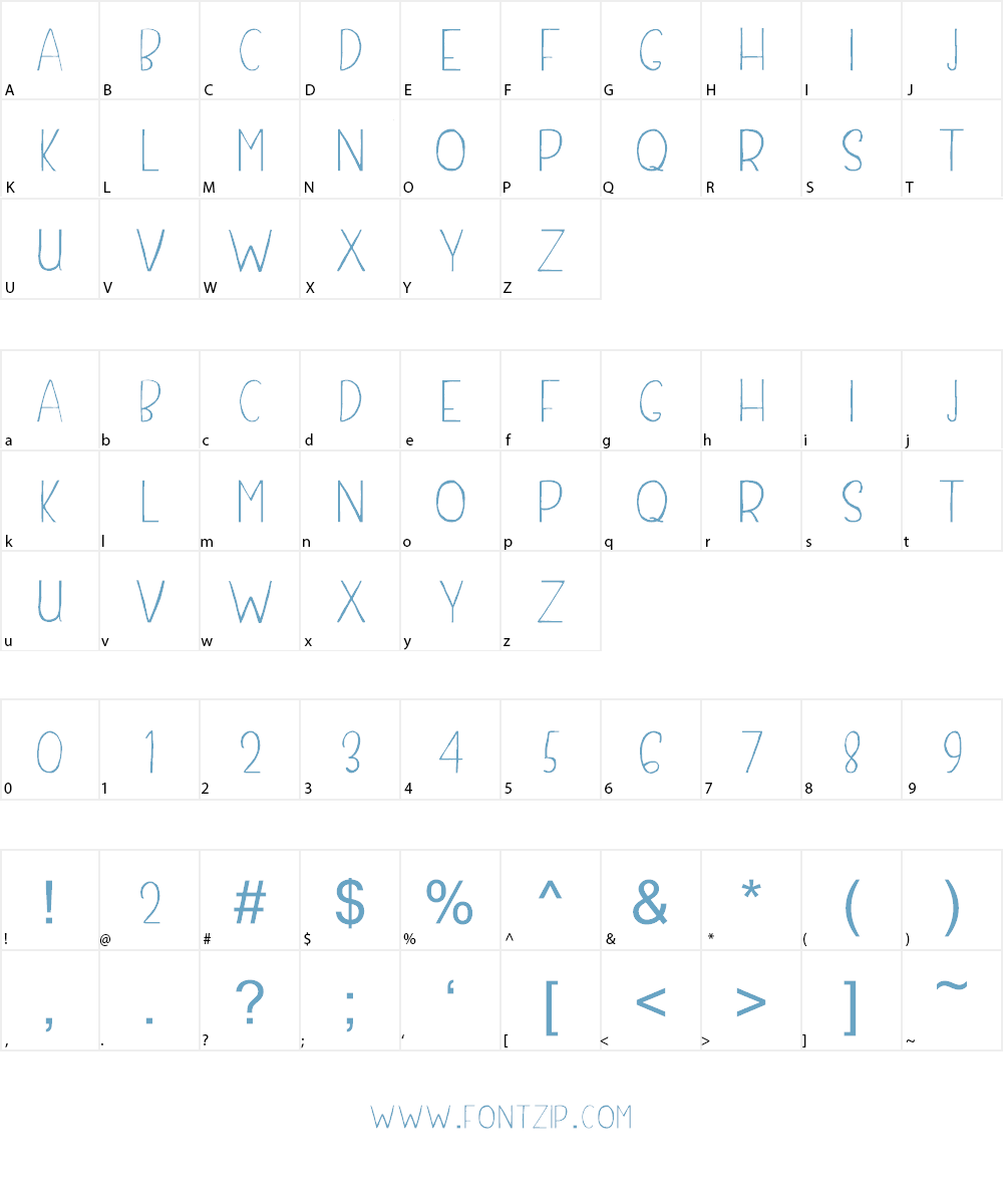 Damean Demo Font Character